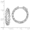 Medium Round CZ In & Out Hinged Hoop Earrings