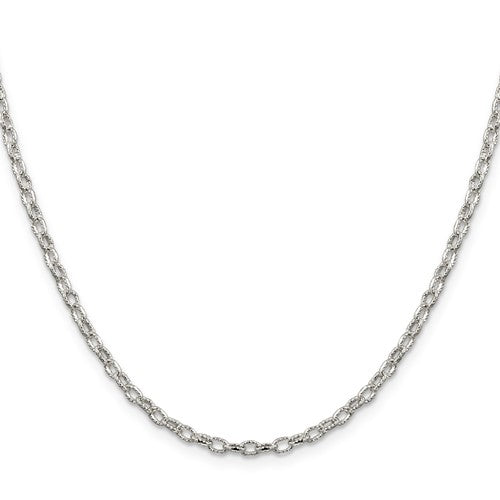 Sterling Silver Fancy Pattern Rolo Chain | 3mm