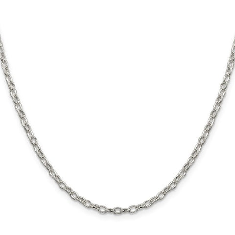 Sterling Silver Fancy Pattern Rolo Chain | 3mm