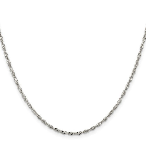 Sterling Silver Singapore Chain | 2mm