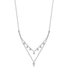 Cross & CZ Dangle Layered Look Necklace