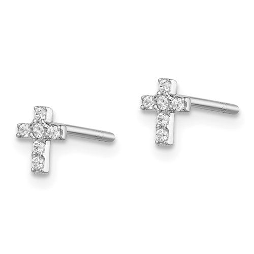 Mini CZ Cross Stud Earrings