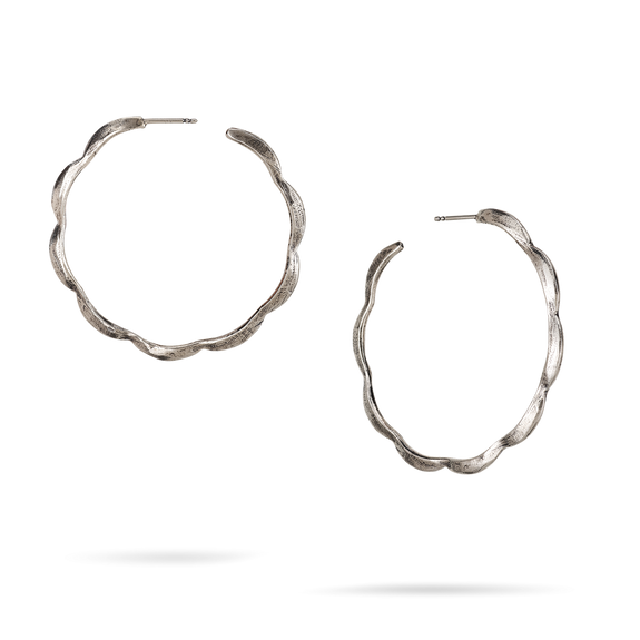 Reverie Scallop Hoop Earrings in Sterling Silver
