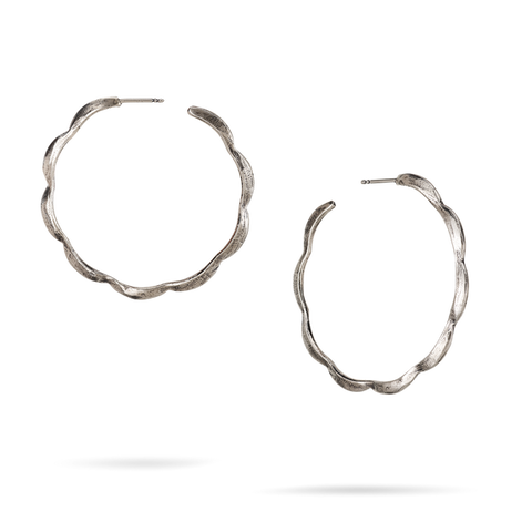 Reverie Scallop Hoop Earrings in Sterling Silver