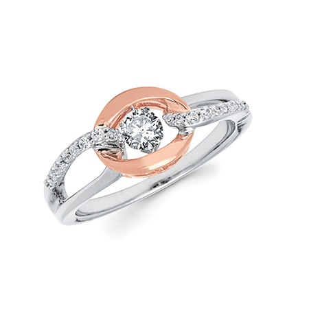 Shimmering Diamonds 14K Rose Gold Ring