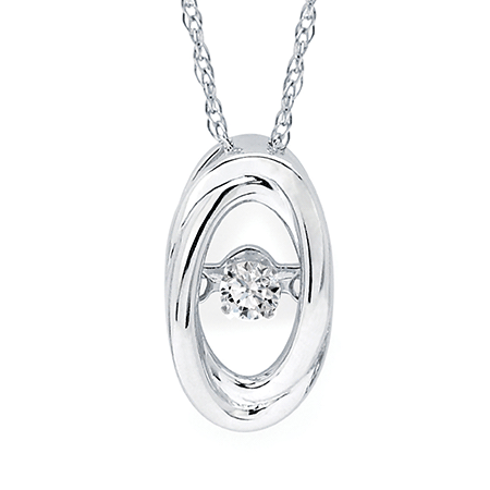 Shimmering Diamonds Oval Pendant