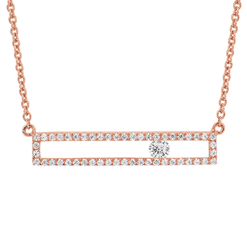 Sliding Diamond Bar Pendant Necklace