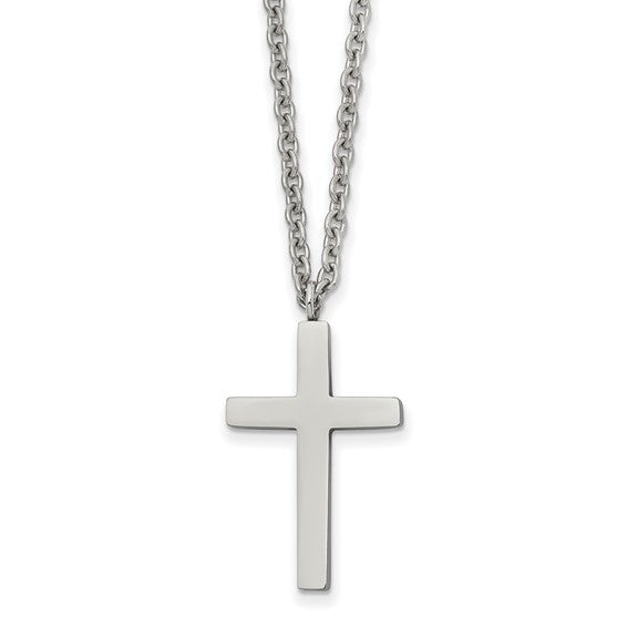 Stainless Steel Polished Cross Necklace | 18
