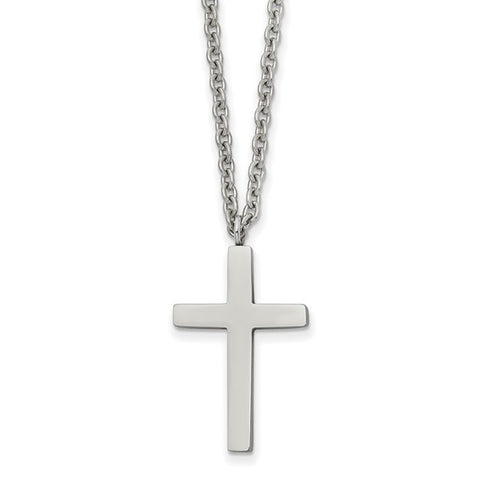 Stainless Steel Polished Cross Necklace | 18