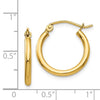 Gold Polished Hoop Earrings | 14kt | 2mm