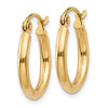 Gold Polished Hoop Earrings | 14kt | 2mm