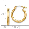 Gold Polished Hoop Earrings | 14kt | 2mm