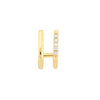 Gold Diamond J Huggie Earrings