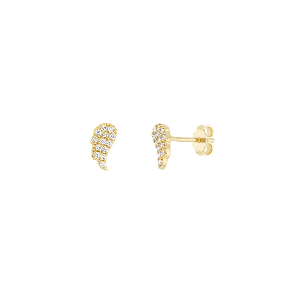 Pave Diamond Angel Wings Stud Earrings