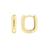 Oblong Polished Small Huggie Hoop Earrings