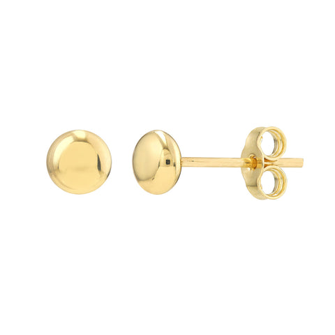 Flat Round Pebble Stud Earrings | 4.5mm