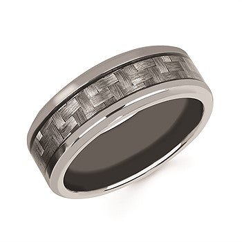 Tantalum 8mm Band with Carbon Fiber Inlay