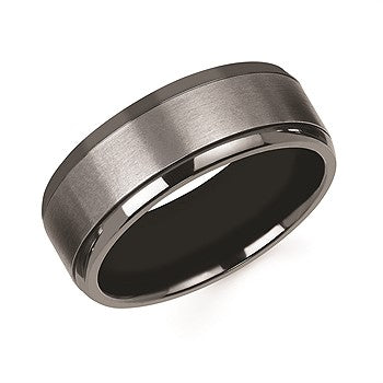 Tantalum 8mm Band with Black Zirconium