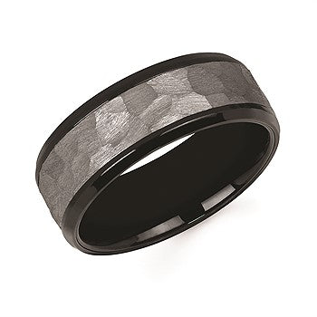 Tantalum 8mm Band with Black IP Stainless Steel