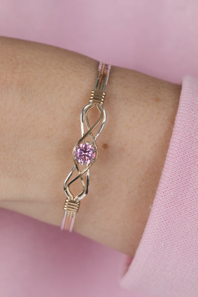 One Day at a Time Bracelet - October Pink CZ