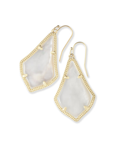 Alex Gold Drop Earrings in Ivory Mother of Pearl