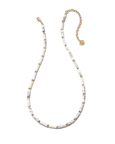 Ember Gold Strand Necklace in White Howlite