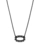 Elisa Gunmetal Open Frame Pendant Necklace In Black Spinel