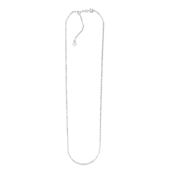 Sterling Silver 1.8mm Diamond Cut Paperclip Adjustable Chain