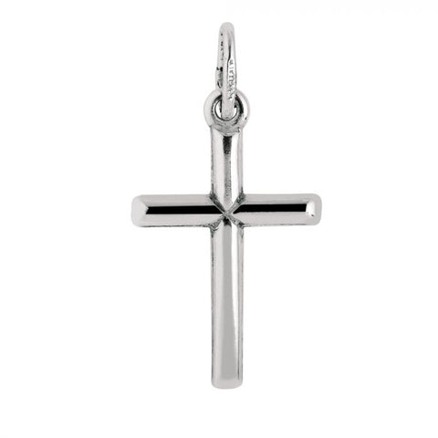 Sterling Silver Polished Tube Cross