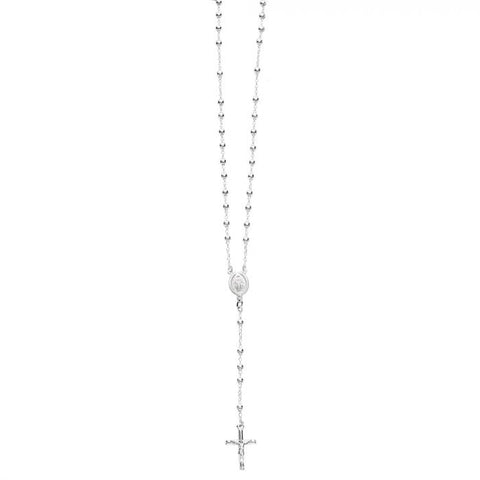 Stelring Silver Polished Bead Rosary