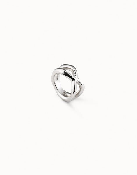 Crossed Silver Ring