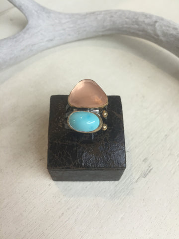 Peach & Turquoise Ring