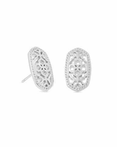 Ellie Silver Stud Earrings in Filigree