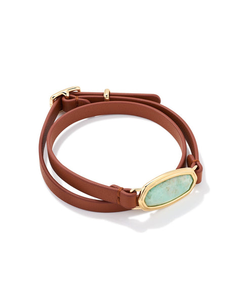Framed Dani Gold Wrap Bracelet in Sea Green Chrysocalla