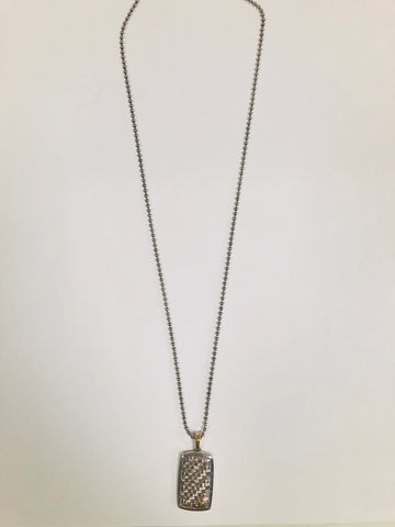 Sterling Silver Dog Tag with Diamond