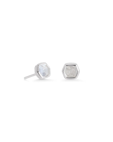 Davie Sterling Silver Stud Earrings in Clear Rock Crystal