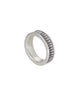 Jack Silver Band Ring in Gray Crystal
