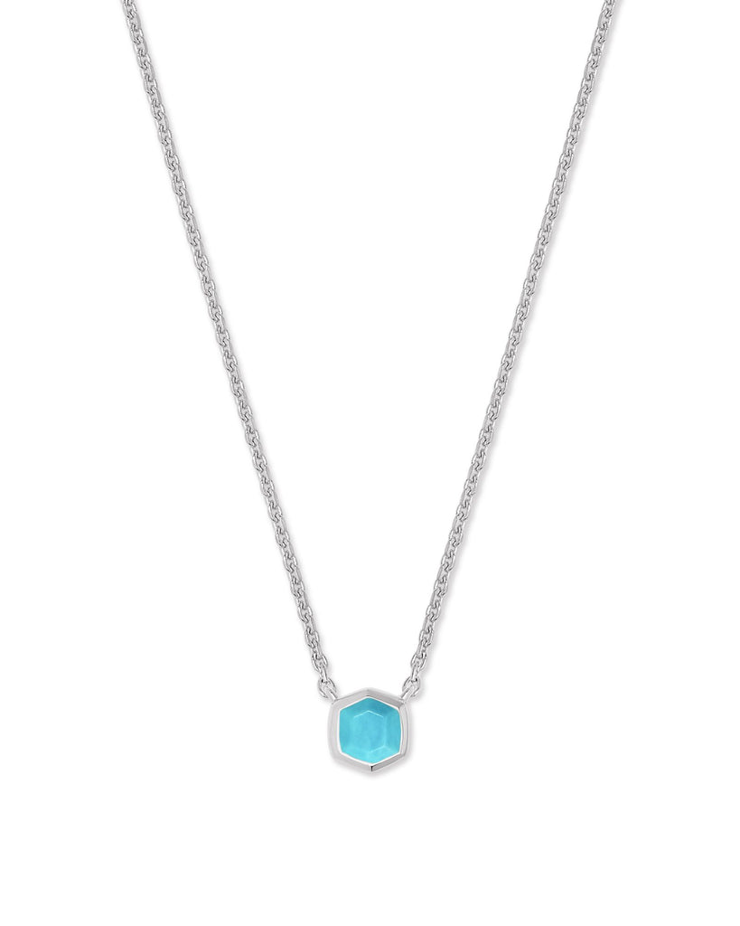 Davie Sterling Silver Pendant Necklace in Turquoise