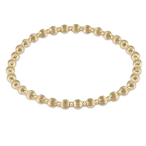 Dignity Grateful Pattern 4mm Gold Filled Bead Bracelet