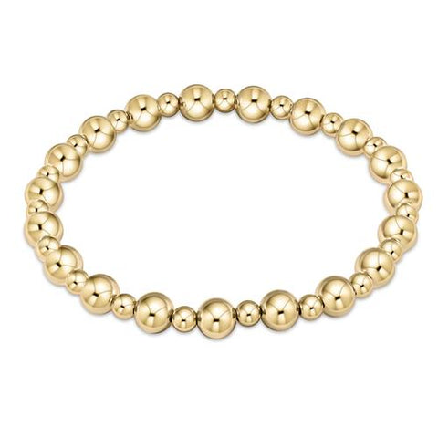 Classic Grateful Pattern 6mm Gold Filled Bead Bracelet