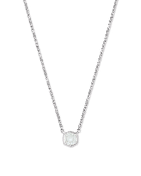 Davie Sterling Silver Pendant Necklace in Clear Rock Crystal