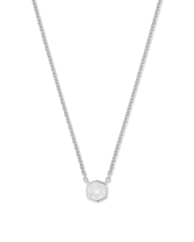 Davie Sterling Silver Pendant Necklace in Clear Rock Crystal