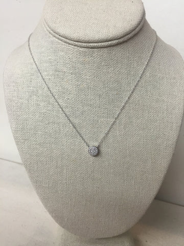 Small Sterling Silver Pave CZ Necklace