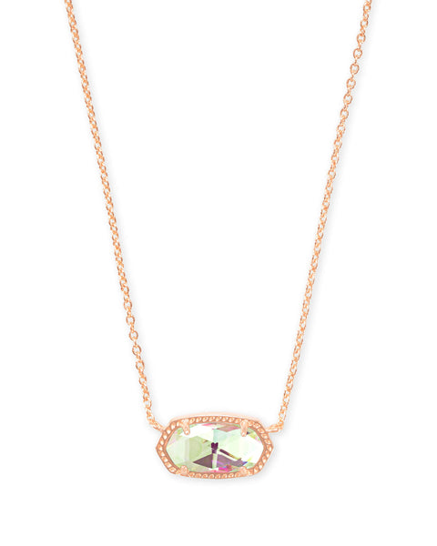 Elisa Rose Gold Necklace In Dichroic Glass