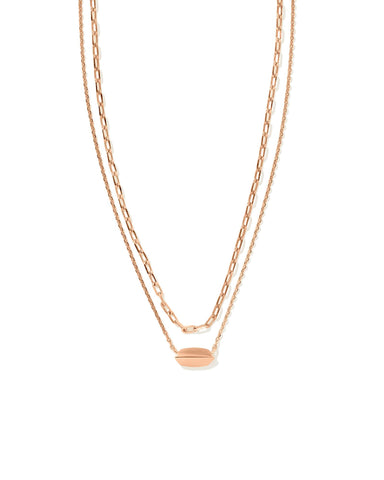 Brooke Multi Strand Necklace in Rose Gold