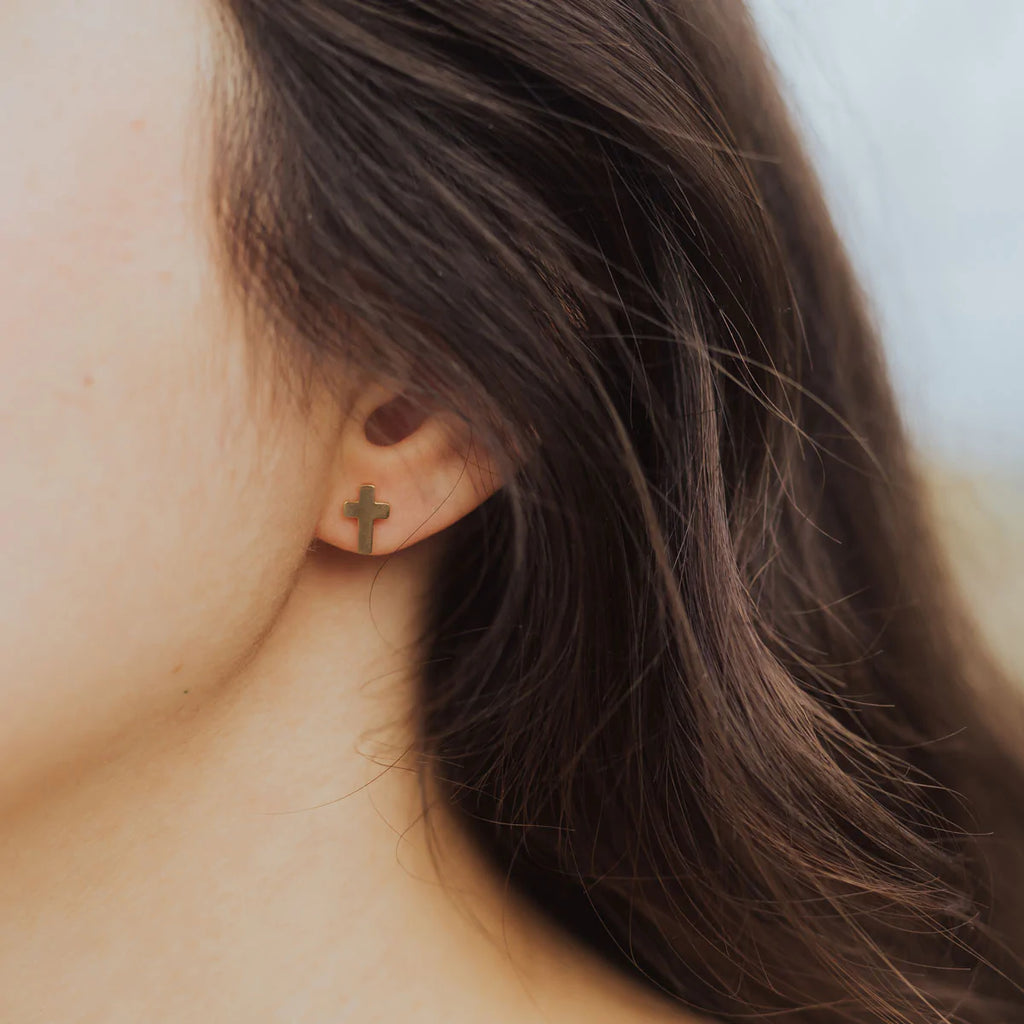 Faith Petite Cross Post Earrings