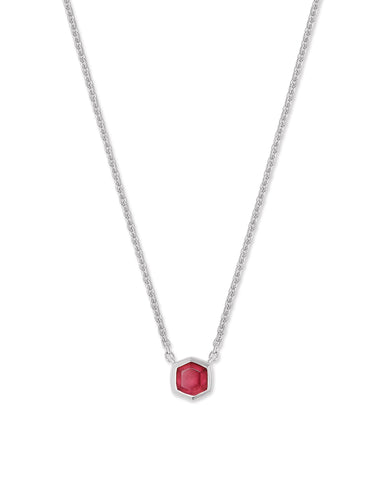 Davie Sterling Silver Pendant Necklace in Red Garnet