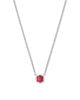 Davie Sterling Silver Pendant Necklace in Red Garnet