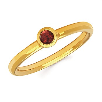 Bezel Set Birthstone Ring | 10kt Gold