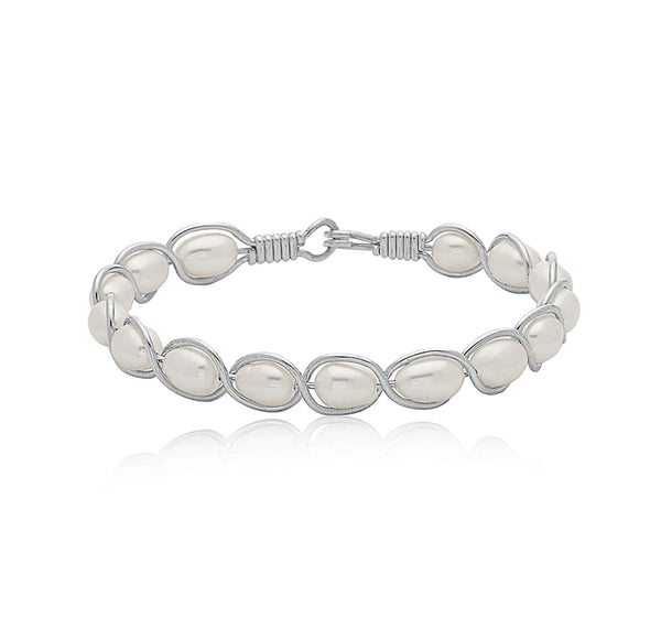 Natural Charm Pearl Bracelet in Silver